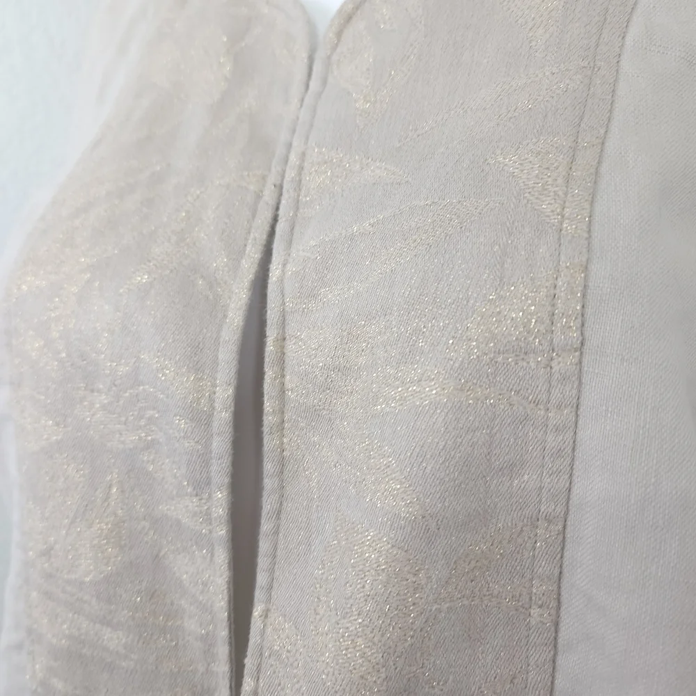 Coldwater Creek Beige Linen Open Jacket Size M - Picture 2 of 9